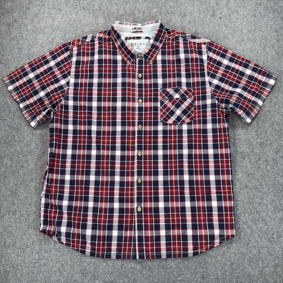 Gramicci Men's Plaid Button Down Shirt, Red, White, Blue, Size XXL - Picture 1 of 10